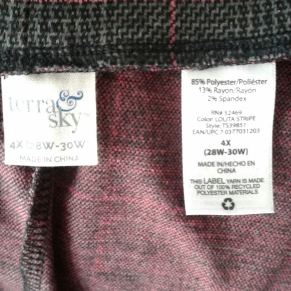 Terra & Sky Plus Size Plaid Stretch Pant - Picture 7 of 7